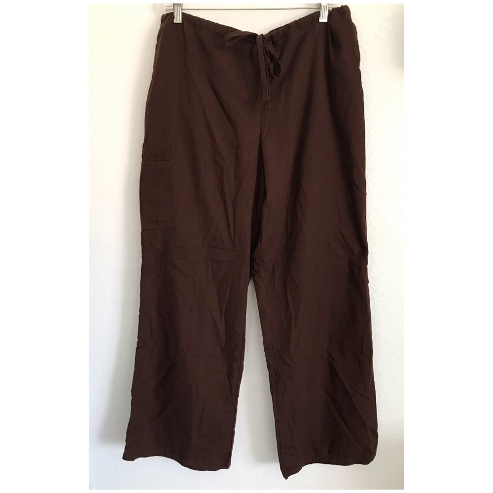 Simply Basic SB scrubs L dark espresso pants